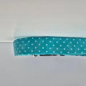 Turquoise collar with white polkadots - Image 1