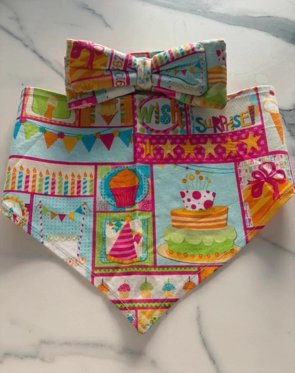Dog Birthday Bandana & Dickie Bow Set