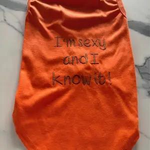 Dog T-Shirt orange with I’m Sexy and I know it !