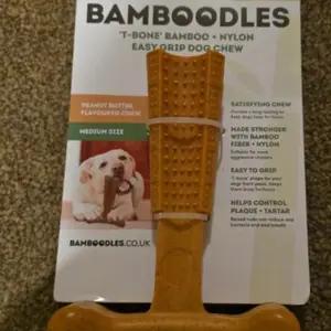 Bamboodles T Bone Dog Chew Peanut Butter - Medium