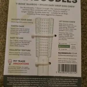 Bamboodles T Bone Dog Chew Peanut Butter - Medium - Image 2