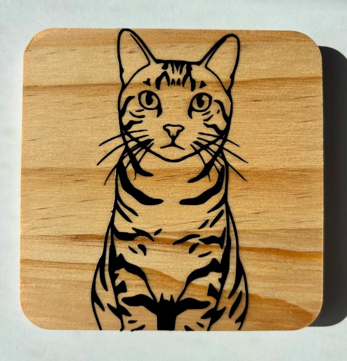 Personalised Cat Coaster