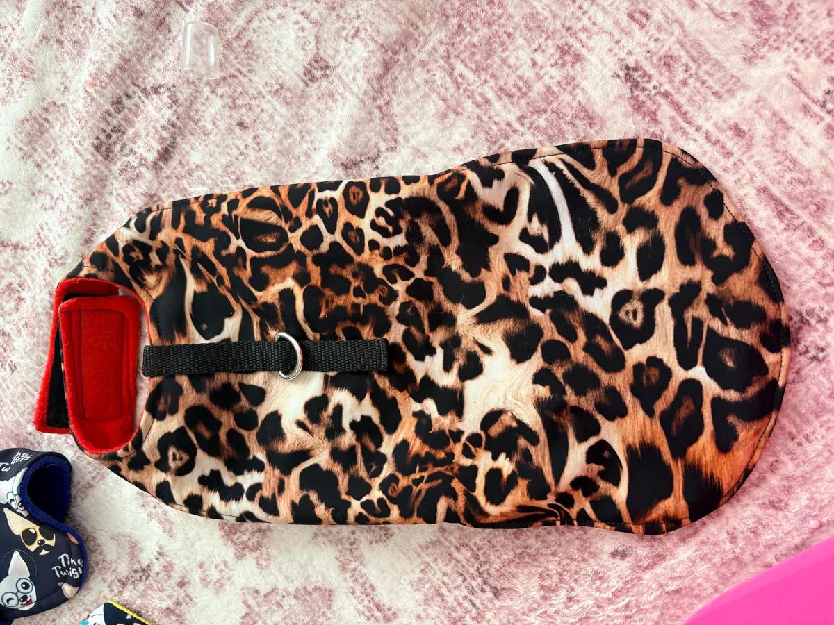 Leopard Print Dog Coat with D Ring