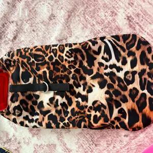 Leopard Print Dog Coat with D Ring thumbnail 1
