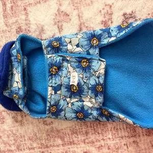 Blue floral dog coat with D Ring thumbnail 2