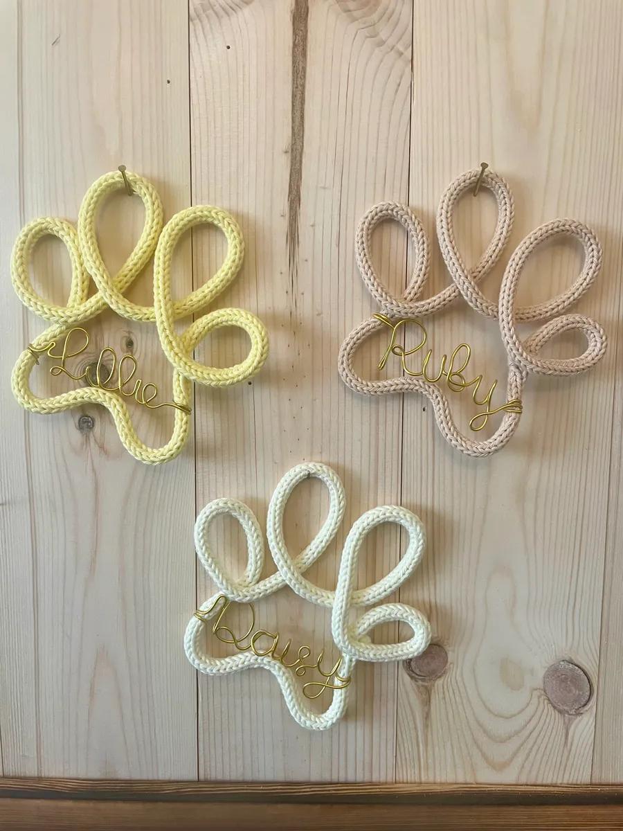 Personalised Tricotin Paw Print Wall Decor 🐾