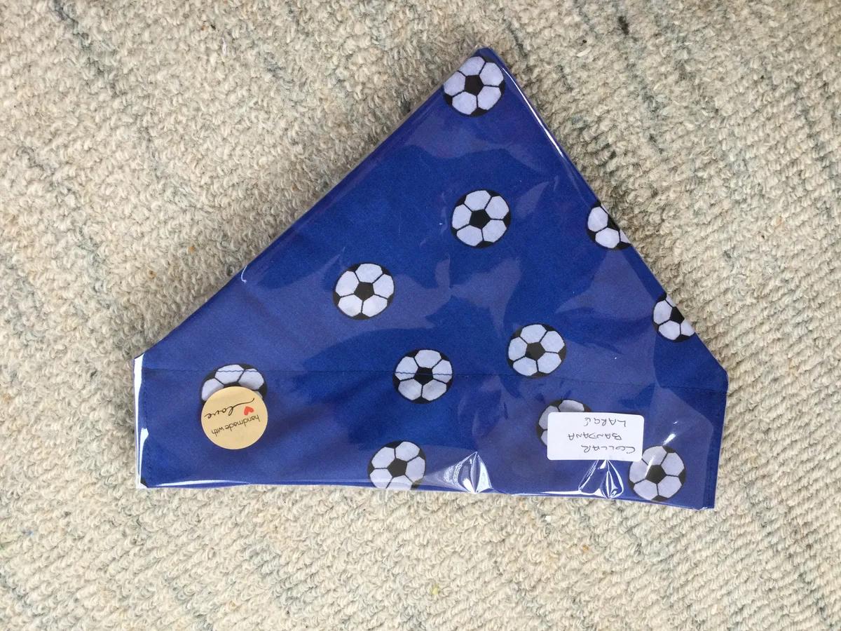 Hand made football dog collar bandana large