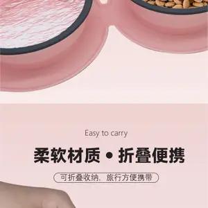 Portable Pet Silicone Foldable Cat & Dog Hanging Pet Water Bowl, Anti-Choking Feeding Double Bowl thumbnail 3