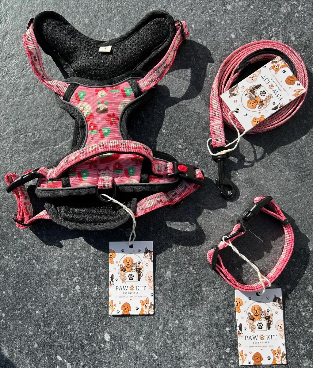 Christmas Dog Harness Set (Harness, Collar, Lead)