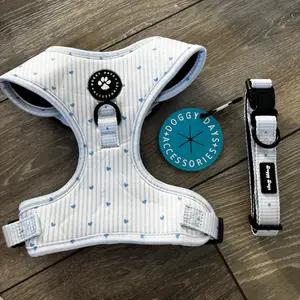 Medium dog harness and collar with poop bag disc