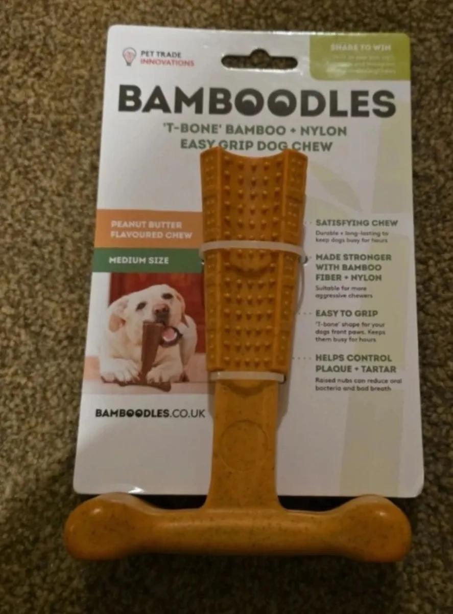 Bamboodles T Bone Dog Chew Peanut Butter - Medium